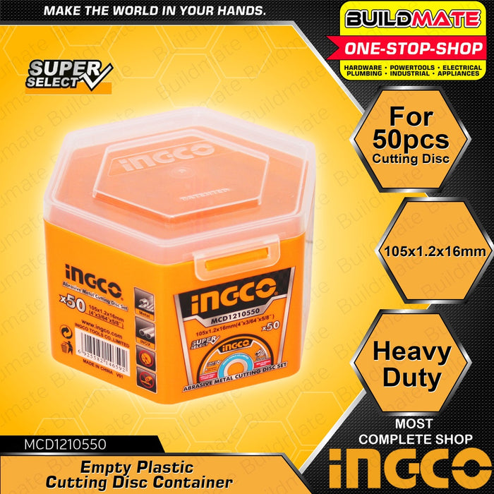 BUILDMATE Ingco Empty Container Box Plastic / Tin Can Cutting Disc Container Storage Organizer For Cutting Disc - IHT