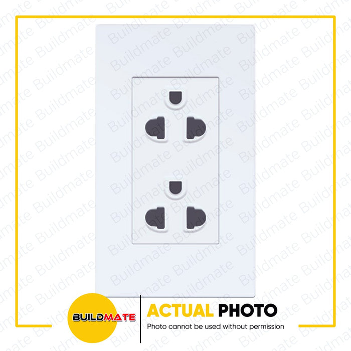LIGHTHOUSE Electric 3 Gang Plate w/ Duplex Universal Outlet w/ Ground  LHWD-405-P3  •BUILDMATE• PHLH