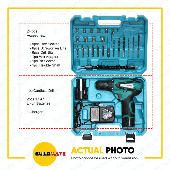 JR KAWASAKI Cordless Drill Set 12V CD12V •BUILDMATE•