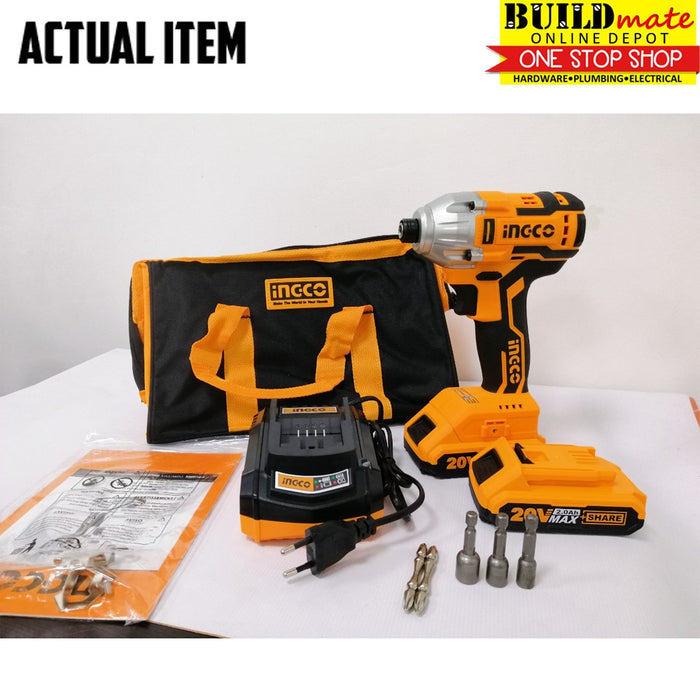 INGCO Cordless Lithium-Ion Impact Driver BRUSH LESS MOTOR CIRLI2002 •BUILDMATE• ICPT