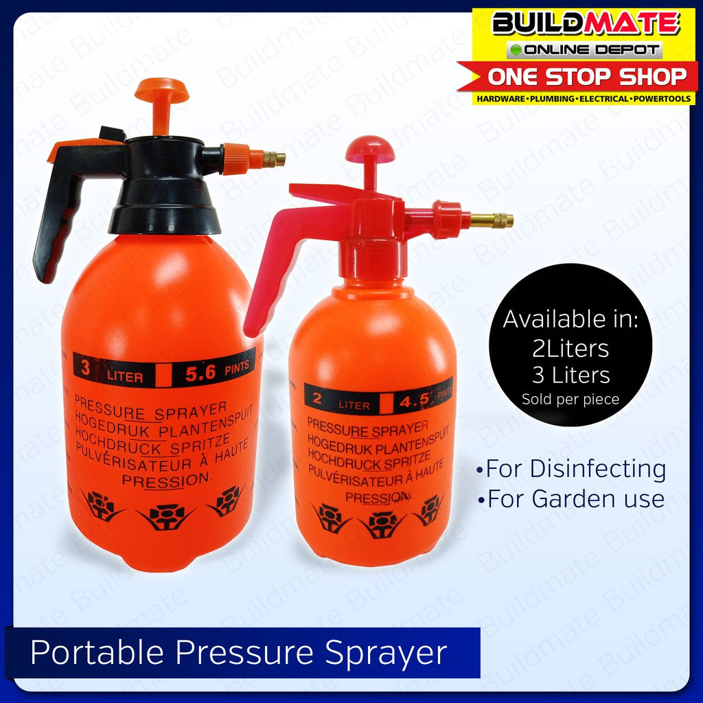 Portable Pressure Hand Sprayer for Disinfecting / Gardening •BUILDMATE ...