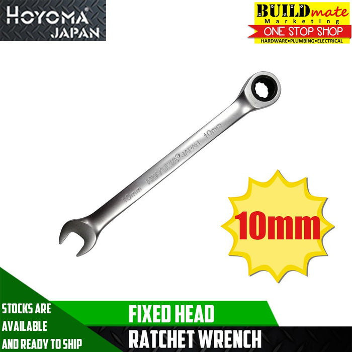 HOYOMA Fixed Head Ratchet Wrench Spanner 8mm/10mm/11mm/12mm/13mm/14mm/17mm/19mm •BUILDMATE• HYMHT