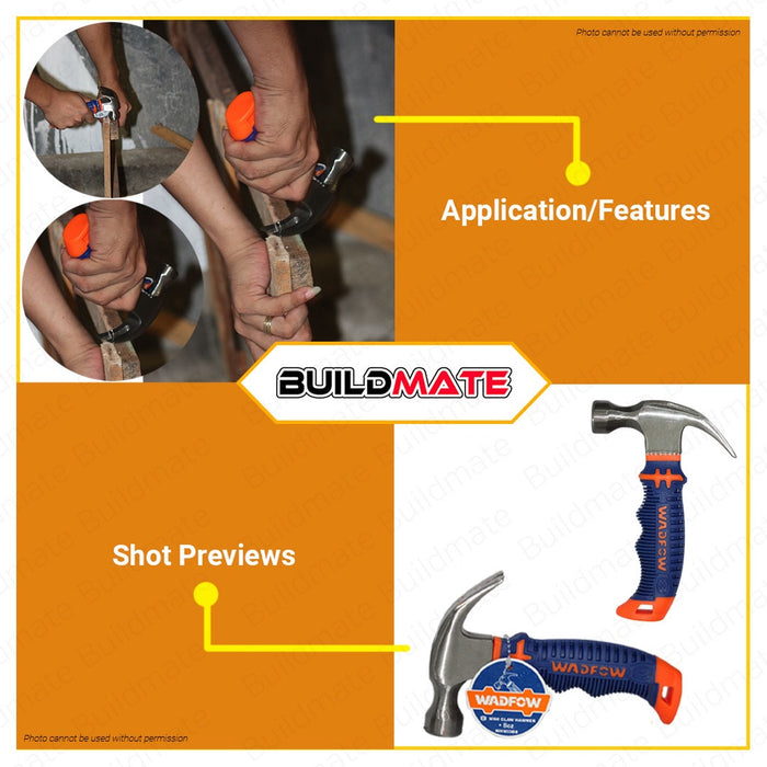 WADFOW Mini Claw Hammer 8oz Unique  Fiberglass Handle Drop-forged Hammerhead WHM33D8 •BUILDMATE• WHT