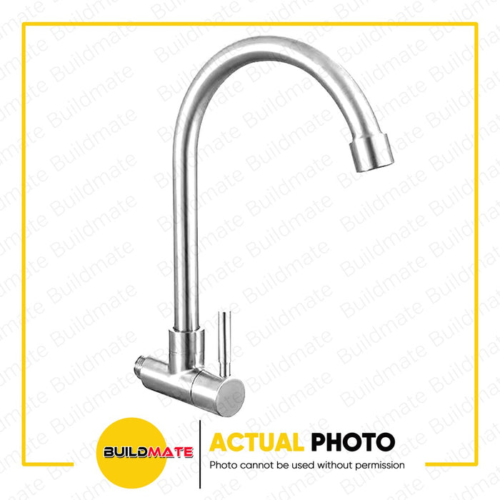 WATERHOUSE by POWERHOUSE Stainless Wall Mount Gooseneck Faucet Design F1 480G •BUILDMATE• PHWH