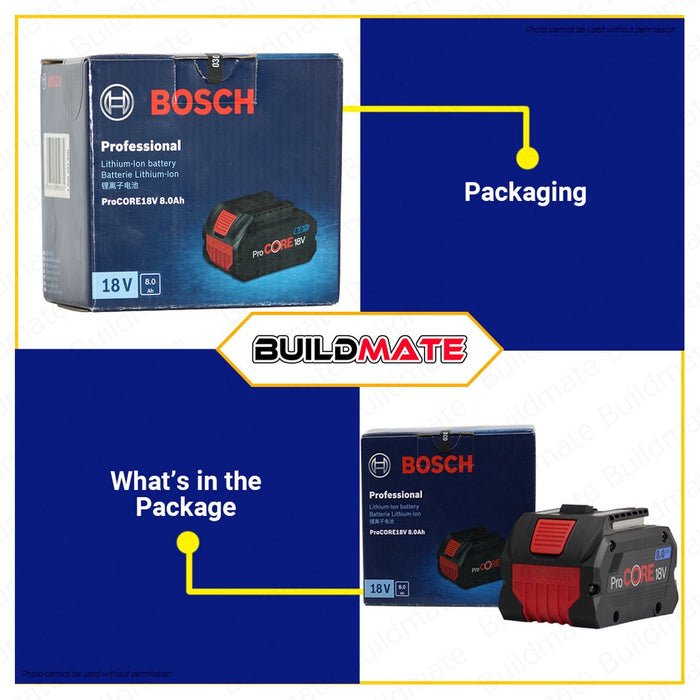 BOSCH Professional Lithium Ion Li-Ion Battery Pack Procore 18V 8.0ah Solo 1600A0193N •BUILDMATE• BLC