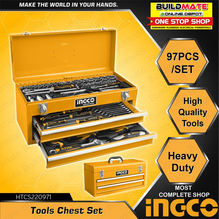 INGCO 97PCS Hand Tool Chest Set HTCS220971 +FREE PUTTY TROWEL •BUILDMATE• IHT