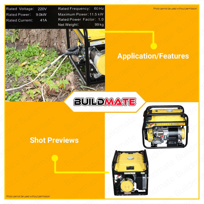 POWERHOUSE ENERGIE SERIES Gasoline Generator w/ Battery, Wheels, Handle 11.5KW PH-ENERGIE-14000E-GAS
