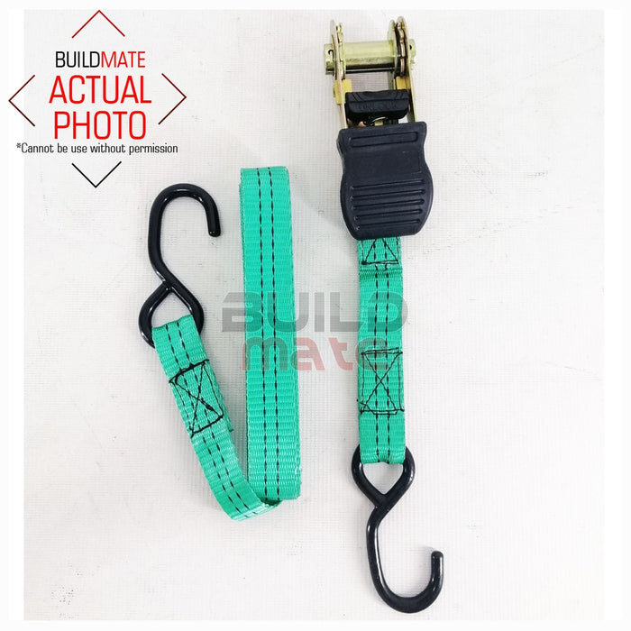 HOYOMA 1" x 15FT Ratchet Tie Down 2PCS with Black Hook 38010005 •BUILDMATE• HYMHT