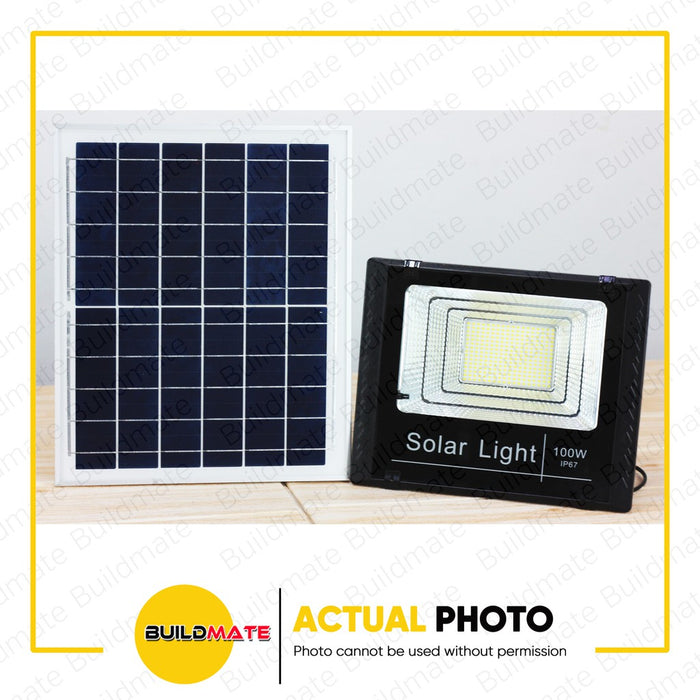 SOLAR Floodlight with Panel 100W  IP67 •BUILDMATE•