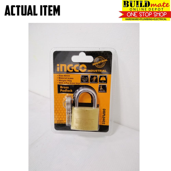 BUILDMATE Ingco Brass Padlock 20mm / 40mm with 3PCS Brass Key Keyed Security Lock Anti-Theft • IHT
