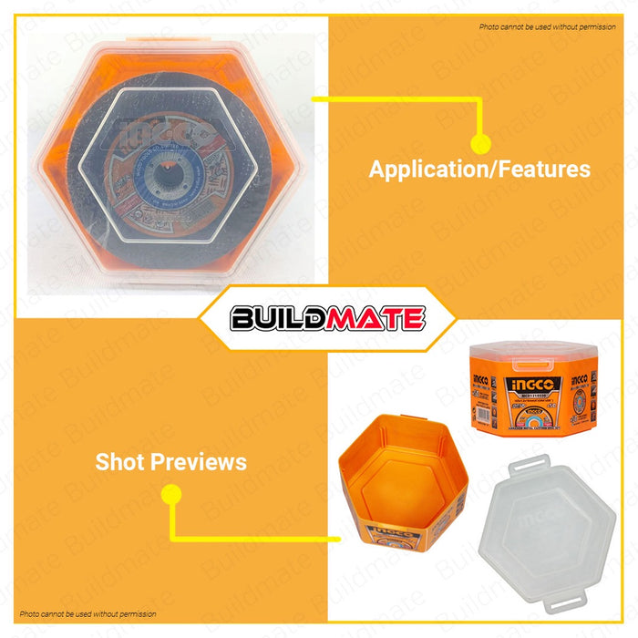 BUILDMATE Ingco Empty Container Box Plastic / Tin Can Cutting Disc Container Storage Organizer For Cutting Disc - IHT