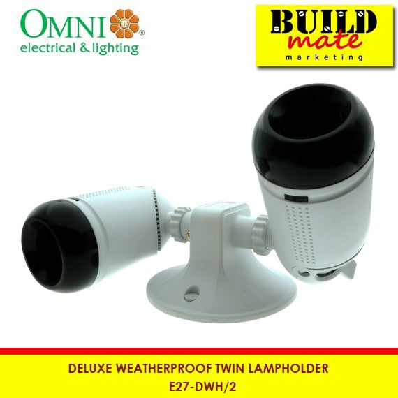 OMNI Deluxe Weatherproof Twin Lampholder E27-DWH2 •BUILDMATE•