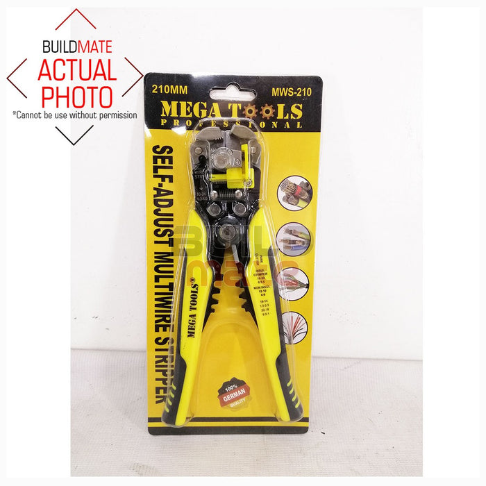 MEGA Self Adjust Multi Wire Stripper 8" 210mm MWS-210 •BUILDMATE•