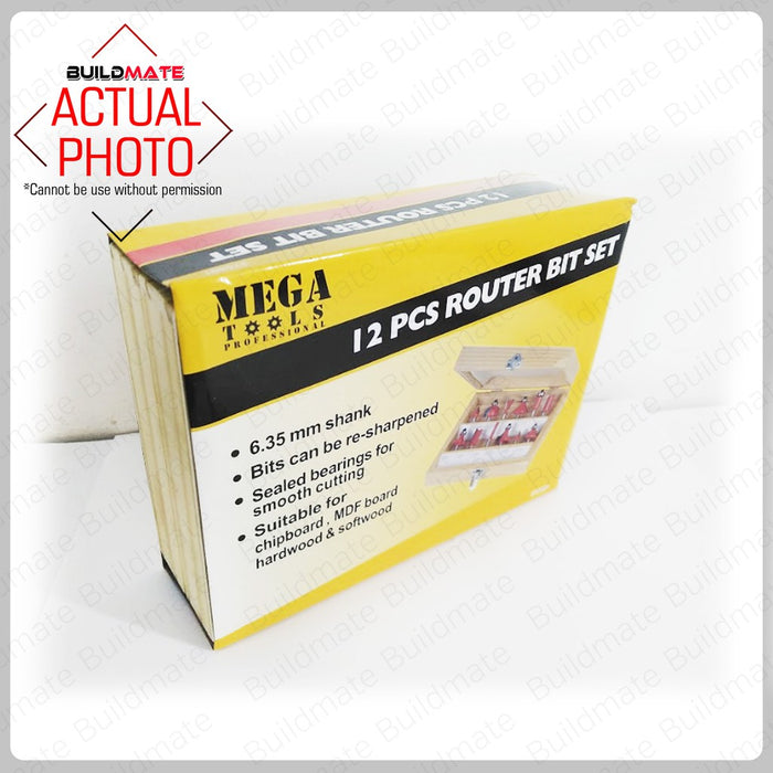 MEGA Router Bits Set 12PCS/SET •BUILDMATE• — Buildmate