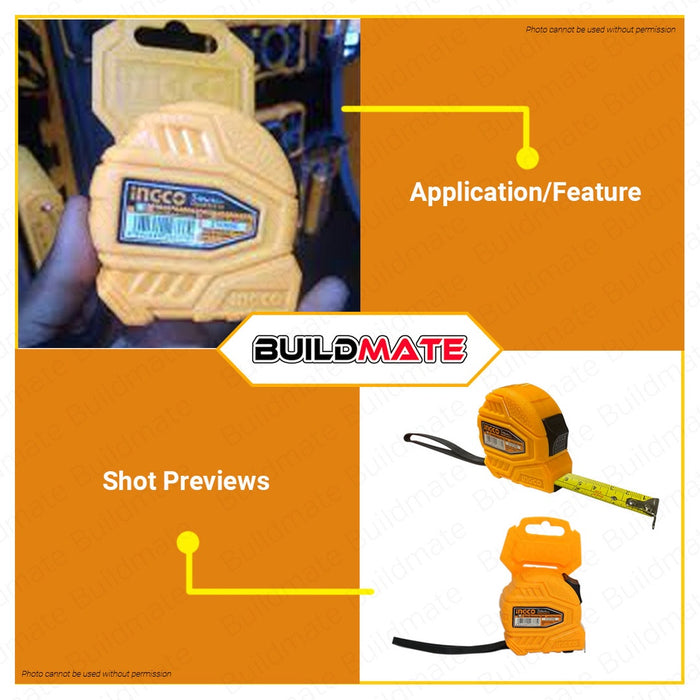INGCO 5 Meters Self Lock Function Steel Measuring Tape Measure 5Mx19mm HSMT26519 | HSMT08352 IHT