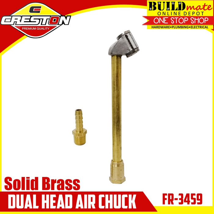 CRESTON Solid Brass Dual Head Air Chuck FR-3459 •BUILDMATE•