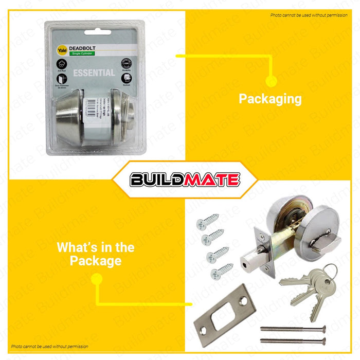YALE Essential Series SINGLE Cylinder Deadbolt Antique Brass Copper Satin Stainless Steel Brass