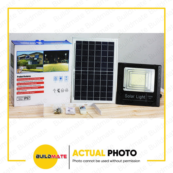 SOLAR Floodlight with Panel 100W  IP67 •BUILDMATE•