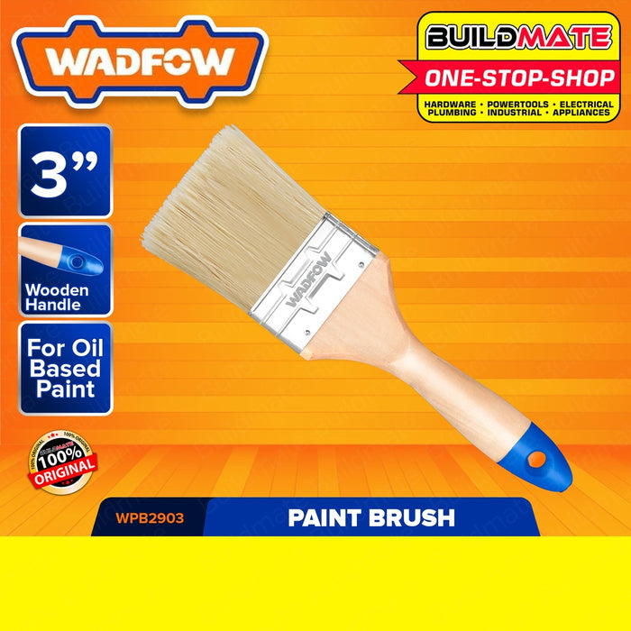 WADFOW Paint Brush For Oil-Based Paint 2.5" 3" 4" Inch Wooden Handle SOLD PER PIECE •BUILDMATE• WHT