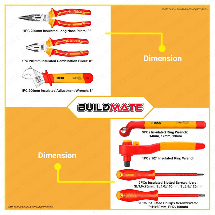 INGCO 41 PCS Insulated Hand Tools Set HKITH4101 ORIGINAL 1000V VDE/GS Certification •BUILDMATE• IHT