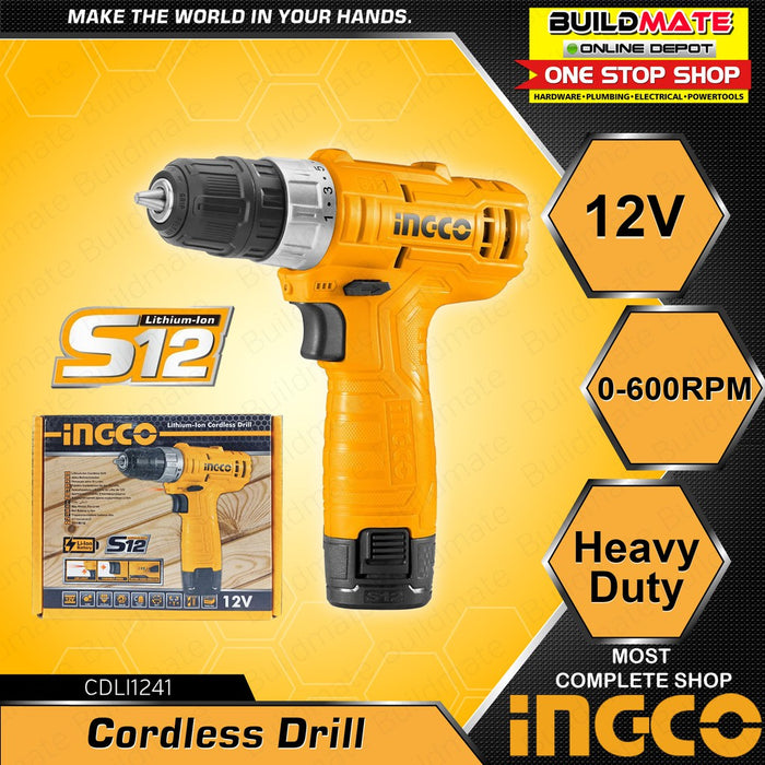 INGCO | HOYOMA Lithium Ion Cordless Drill 12V CD12V-2 | CDLI1241 •BUILDMATE• ICPT
