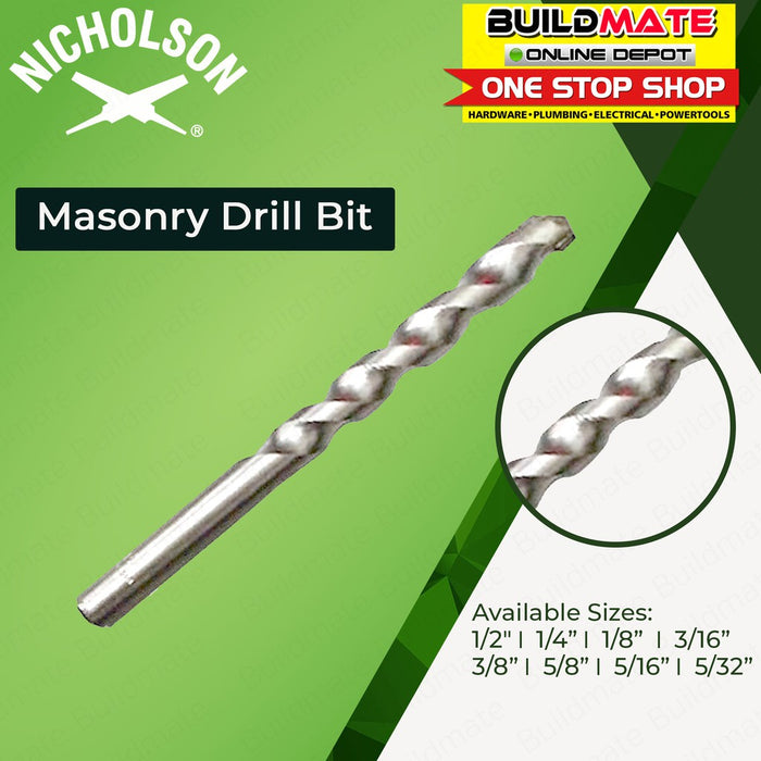 NICHOLSON Masonry Drill Bit [SOLD PER PIECE] Professional Concrete Drill Bit Hand Tool •BUILDMATE•