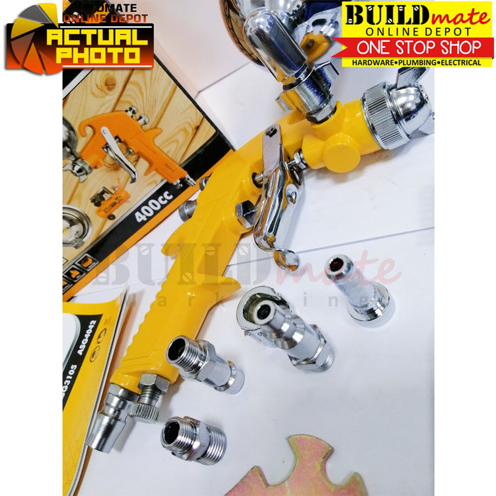 INGCO Gravity Type Spray Gun 400CC (1.5mm Nozzle) Paint Spray for Base Coat ASG4042 •BUILDMATE• IHT