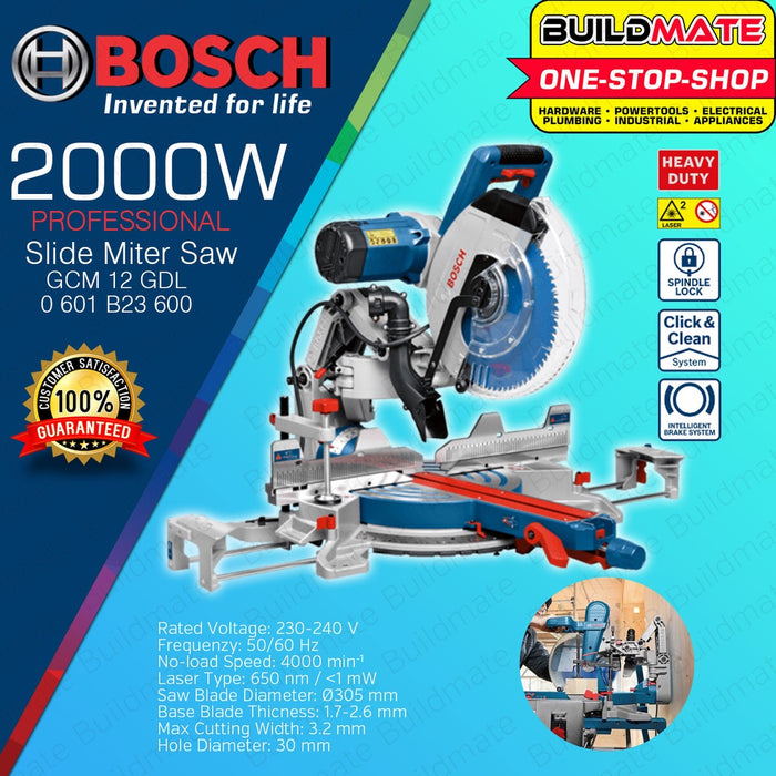 Bosch 2000W Slide Mitre Miter Saw 305mm with FREE Blade GCM 12 GDL Glide 0601B23600 BPT