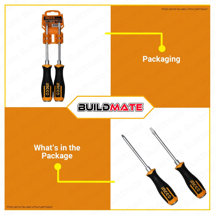 INGCO Slotted 6" Go-Through Screwdriver HGTS286150 | HSGT680208 •BUILDMATE• IHT