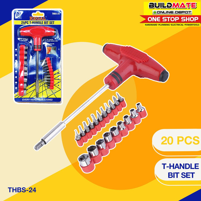 T- Handle Bit and Socket Set 21PCS/SET REGAL | MARS TOOLS SOLD PER SET •BUILDMATE•