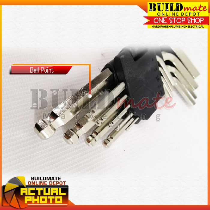 DAIKEN Hex Key Wrench Ball Point 1.5-10mm 9PCS/SET •BUILDMATE•