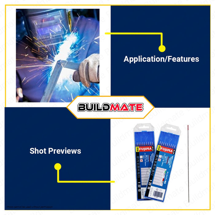 FUJIMA Tungsten Electrode 1.6mm | 2.0mm 10PCS/SET For Welding SOLD PER SET •BUILDMATE•