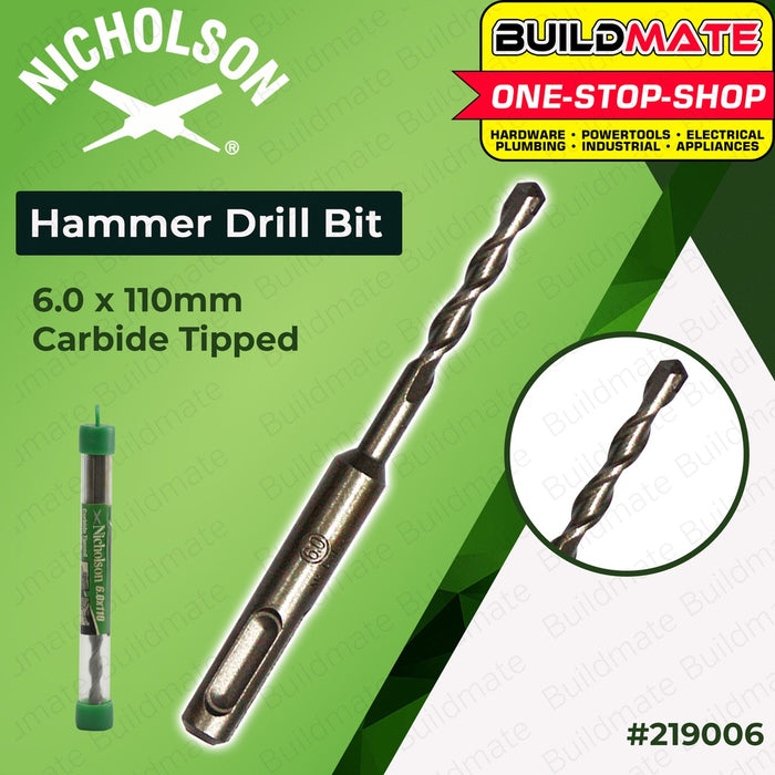 Nicholson SDS Hammer Drill Bit Carbide Tipped 21219002  219006 SOLD PER PIECE
