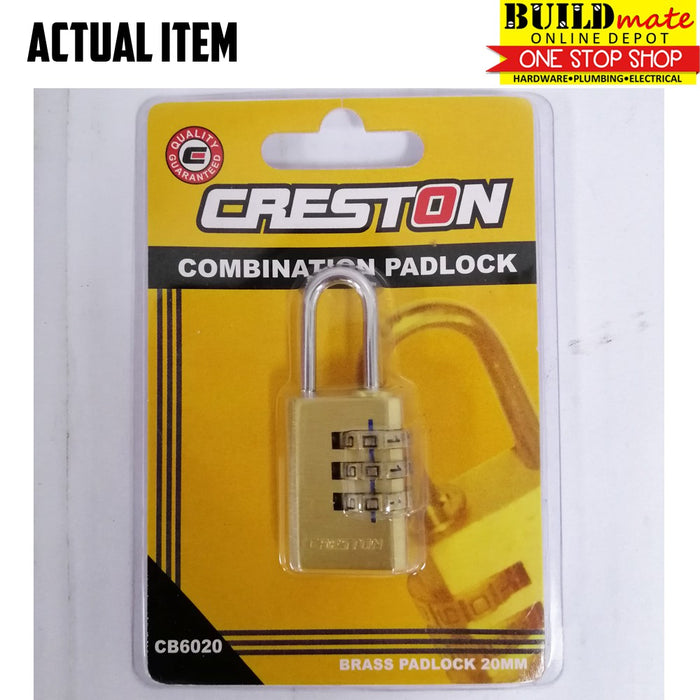 CRESTON Resettable Padlock BRASS 20mm CB-6020 •BUILDMATE•