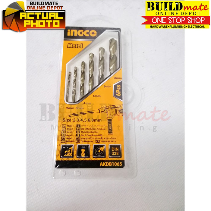 INGCO Twist Drill Bits 6PCS/SET Cobalt HSS for Metal Cutting Drilling Bits AKDB1065 •BUILDMATE• IHT
