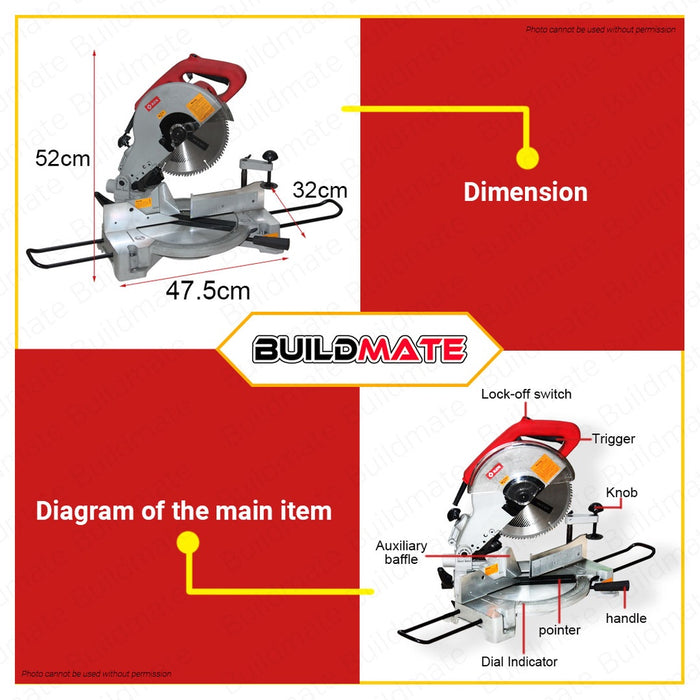 KEN 7210 Miter Mitre Saw Compound Chop Saw 1650W 255mm 100% ORIGINAL / AUTHENTIC •BUILDMATE•