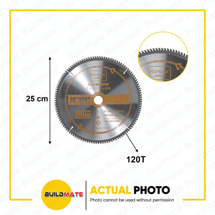 HOYOMA JAPAN TCT Saw Aluminum Miter Saw Blade 10" X 120T Aluminum & Plastic Cutting Circular Saw Blade AMF-10-120 •