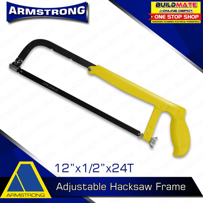 ARMSTRONG Adjustable Hack Saw Frame 12" x 1/2" x 24T •BUILDMATE•