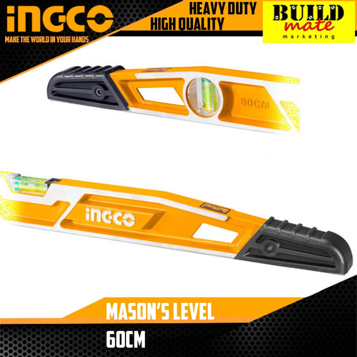 INGCO Mason's Level 60cm / 0.79 kg Aluminum Alloy with 0.5mm/m Accuracy HBSL08060 •BUILDMATE• IHT
