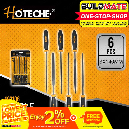 HOTECHE Needle File Set 6 PCS SET HTC-403106 •BUILDMATE•