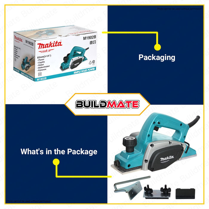 BUILDMATE Makita Electric Wood Planer 580W 82mm Woodworking Planing Machine Power Wood Smooth Finishing Power Tools M1902B
