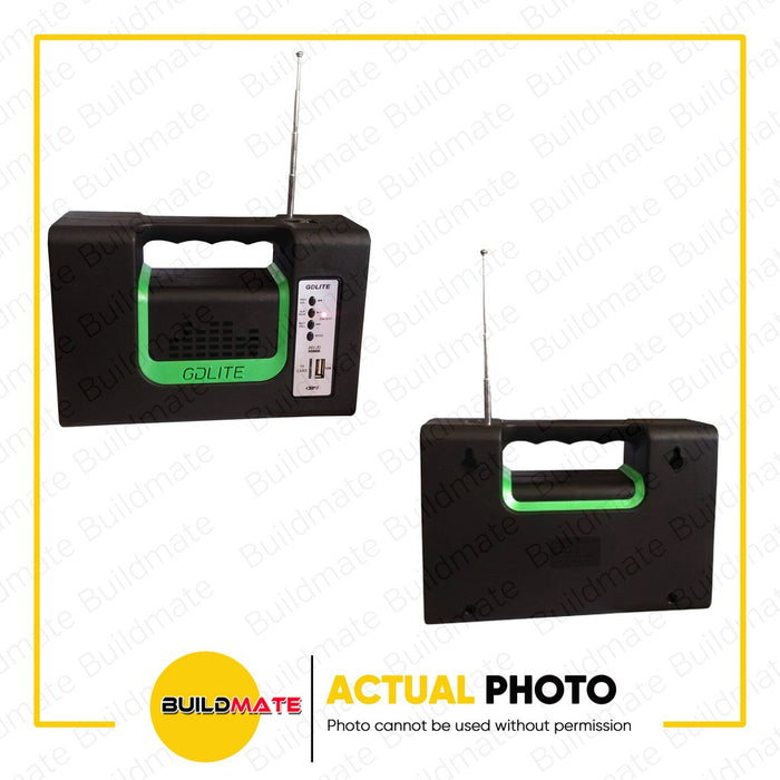 GDLITE GERMAN 10 Solar Emergency Light Kit w/ 3 SMD Led Bulb Radio & MP3 Player USB Outlet & Panel
