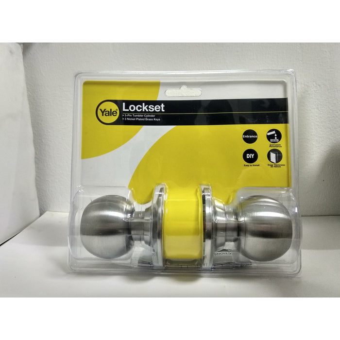 YALE Entrance Doorknob Door Knob Lockset VCA5127 US32D •BUILDMATE•