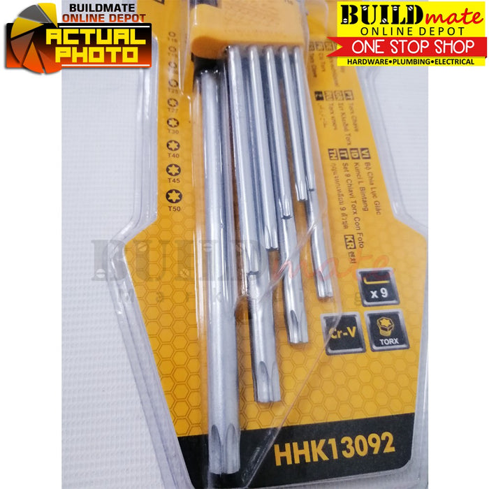 INGCO Torx Key 9PCS/SET CR-V HHK13092  •BUILDMATE• IHT