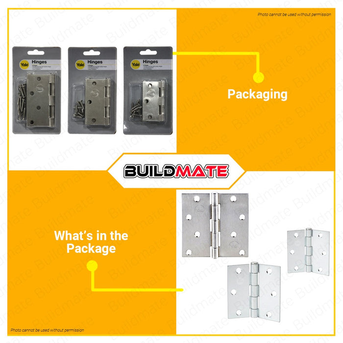 YALE Stainless Steel Loose Pin Door Hinges 3 x 3 | 3.5 x 3.5 | 4 x 4 Inches US15 SOLD PER PIECE