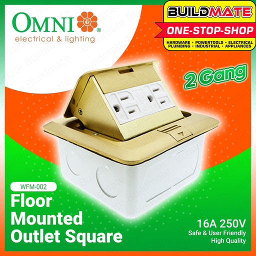 OMNI Electric Ground Floor Mounted Outlet Square WFM-002 •BUILDMATE•