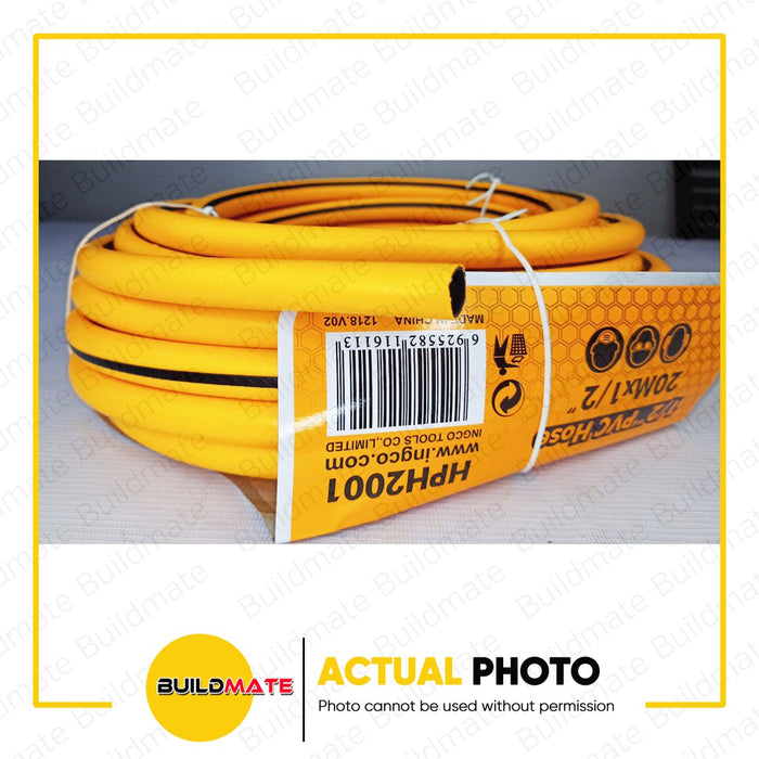 INGCO 20M 3PLY Thick Original PVC Garden Hose 1/2" Heavy Duty Quality HPH2001 •BUILDMATE• IHT