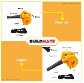 BUILDMATE Ingco Electric Air Blower 400W-1000W Hand Operated Dust Cleaner Blow Machine with Dust Bag AB4018 AB1000 AB4038 IPT