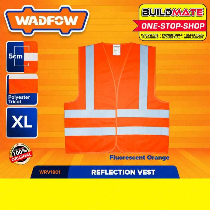 WADFOW Reflection Vest Fluorescent Orange | Yellow 5cm XL Polyester [SOLD PER PIECE] •BUILDMATE• WHT