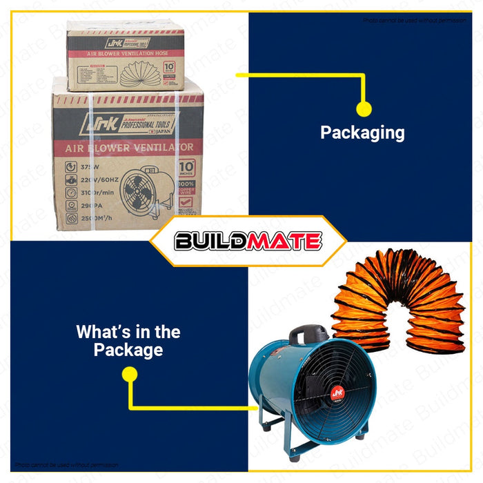 JR KAWASAKI 10" Inch | 12" Inch Air Ventilator Circulator Exhaust Fan With 5M Duct Hose 100% PURE COPPER •BUILDMATE•